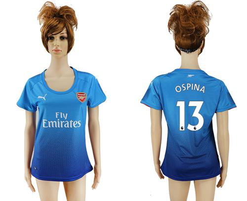 Women's Arsenal #13 Ospina Away Soccer Club Jersey - Click Image to Close